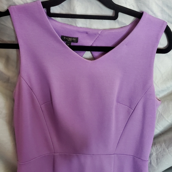 Talbots Sheath v-neck dress purple Size small 4p - Picture 3 of 12